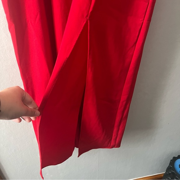 Abercrombie and Fitch Red MIDI Dress Size Large Petite - Picture 3 of 7
